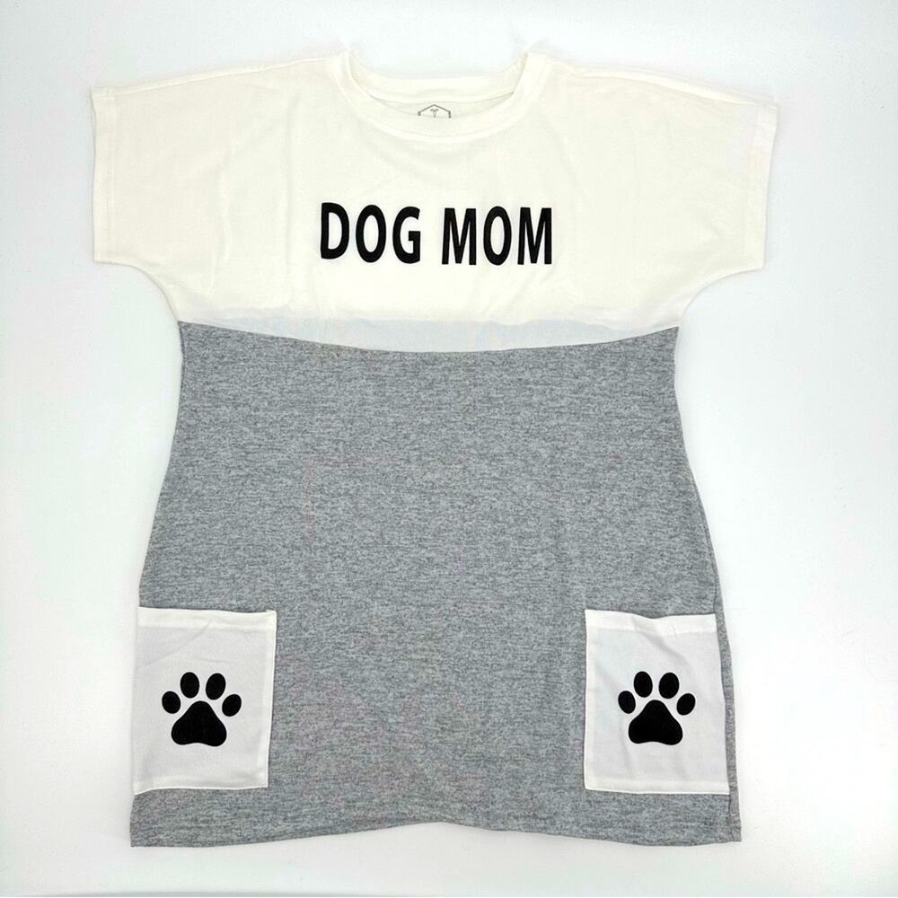 Dog Mom by Novept Shirt Dress Tunic Top with Pockets Size M